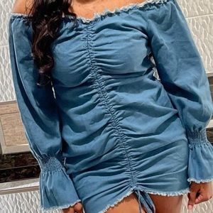 Blue jean mini dress